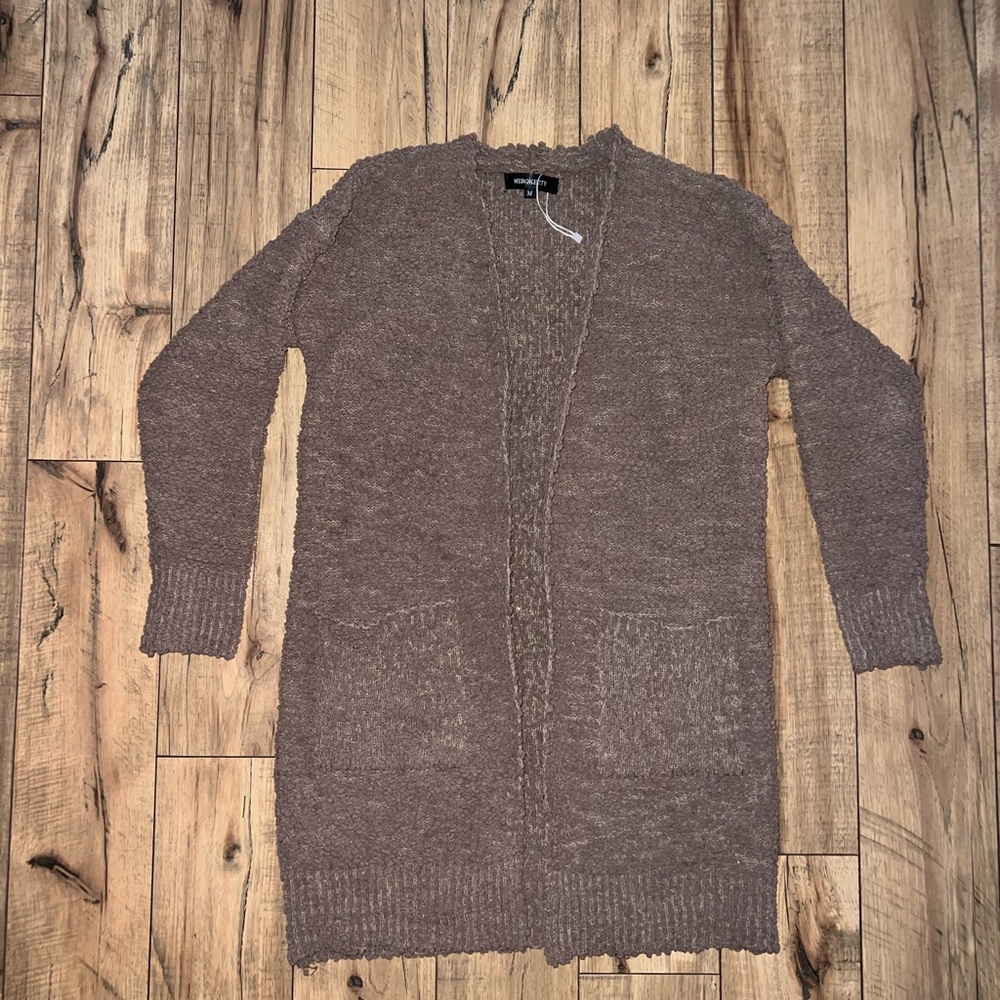 Brown cardigan sweater